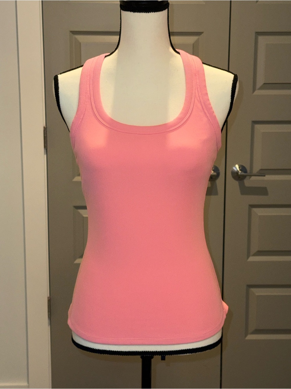 ALO Yoga Pink Ribbed Scoop Neck Tank